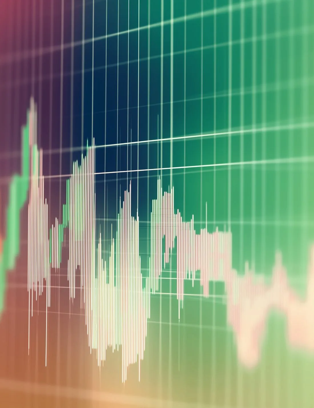 Abstract market data chart with traces rising across a grid, representing commercial growth and market demand.